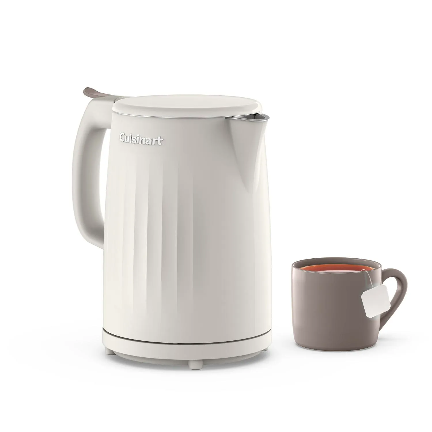 A sleek, modern electric kettle with a minimalist design