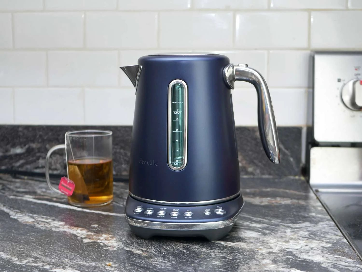 Close-up of an electric kettle's heating element