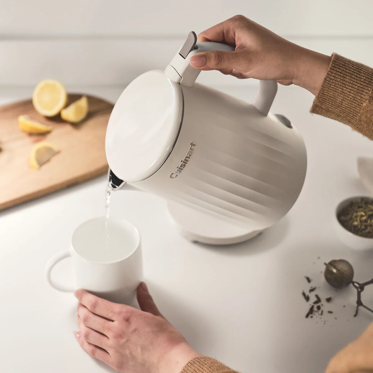 Hamilton Beach electric kettle with water boiling